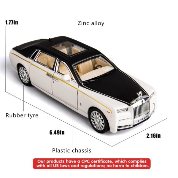 Okean® 1/32 Phantom Model Car Zinc Alloy Pull Back Toy Diecast Toy Cars with Openable Doors, Sound and Light for Kids Boy Girl Gift(Multi Color)
