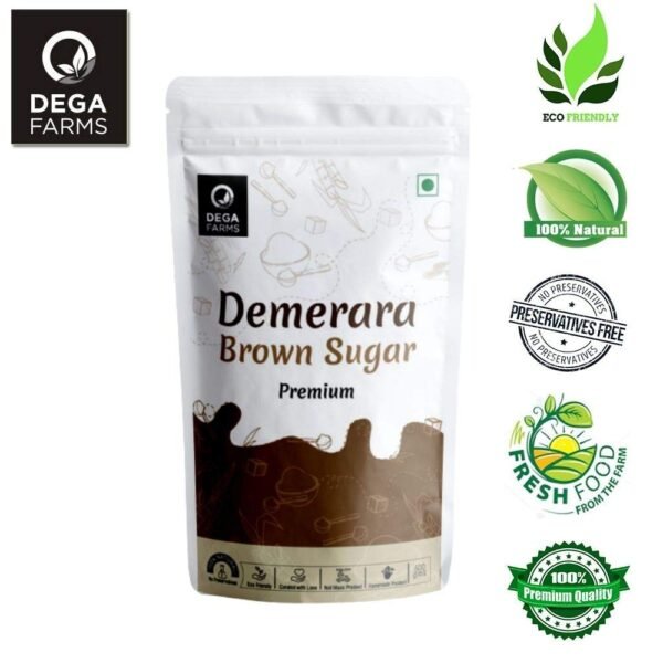 Dega Farms Brown Sugar 100% Organic Sugar Pure, Natural & Refined Cane Sugar Substitute of White Sugar with Multiple Health Benefits - Rich in Minerals - 500GM