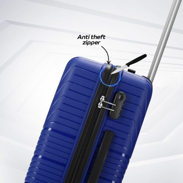 Aristocrat Prime 66 Cm Medium Polypropylene Hard-Sided 8 Spinner Check-in Trolley Bag with Combination Lock, 7 Years Warranty (Blue)