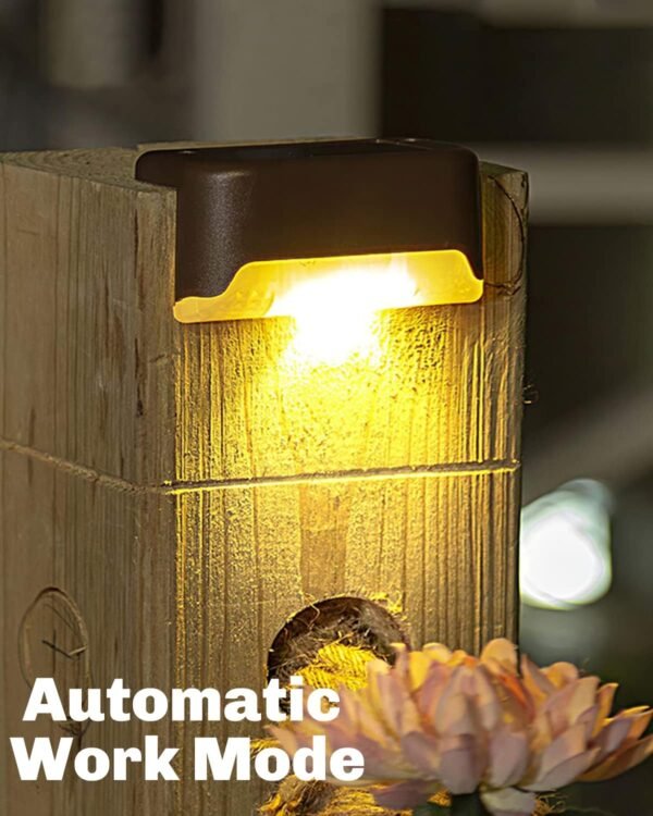 TECH LOGO ELECTRONICS Step Lights Waterproof LED Solar Power Outdoor Fence Light for Deck Stair Railing, Outside Lighting for Wall Garden Backyard Patio Balcony Décor (4)
