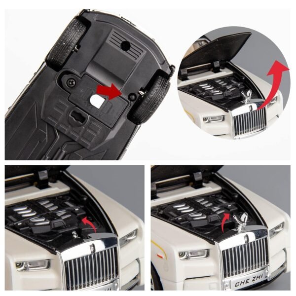 Okean® 1/32 Phantom Model Car Zinc Alloy Pull Back Toy Diecast Toy Cars with Openable Doors, Sound and Light for Kids Boy Girl Gift(Multi Color)