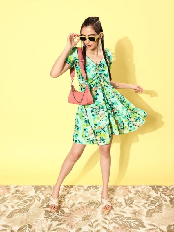 rare Women's Polyester Fit and Flare Knee-Length Casual Dress