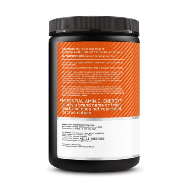 Optimum Nutrition (ON) Amino Energy - Pre Workout with Green Tea Extract, BCAA, Amino Acids, Green Coffee Extract, Energy Powder - Orange Cooler, 30 Servings