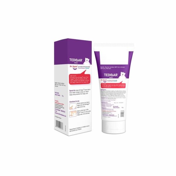 B4 Nappi Baby Diaper Rash Cream 75g (Pack of 1) from Tedibar Family | Protects baby's tender skin from nappy rash| Clinically Recommended - By Torrent Pharma