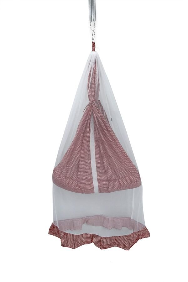 U2CUTE - Manufacturer Of Baby Care Products Cotton U2Cute Baby Cradles, Baby Jhula, Jhoola,! Infant Baby Hanging Swing Cradle With Mosquito Net And Spring (Infant)(Red)