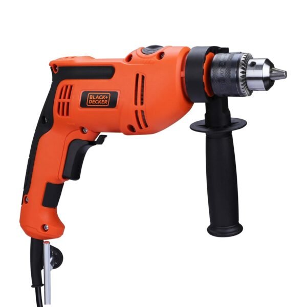 BLACK+DECKER BED550-IN 550 W, 13mm Corded Variable Speed Ergonomic Reversible Hammer Drill with Lock On Button For Home & DIY Use for Masonry, Steel & Wood, 1 Year Warranty, ORANGE & BLACK