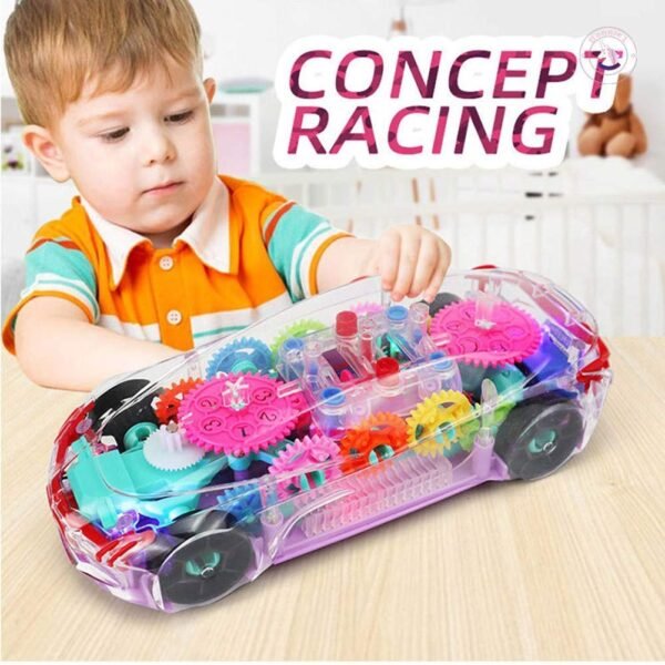 Toyshine Concept Musical and 3D Lights Kids Transparent Car, Toy for 2 to 5 Year Kids Baby Toy, Multicolor
