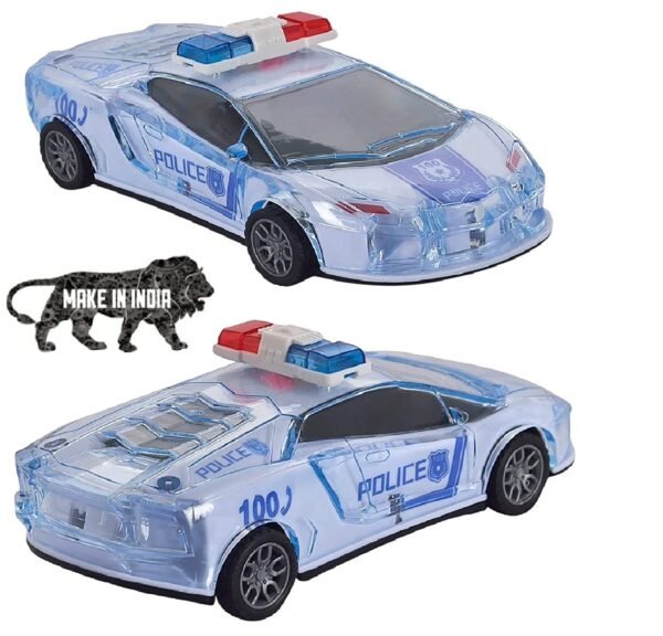 Royal Hub Branded Police Car with Lights, Push & Go Powered, Music and Siren Sound Car Toy for Kids Toy Vehicle Playsets ( Made in India )