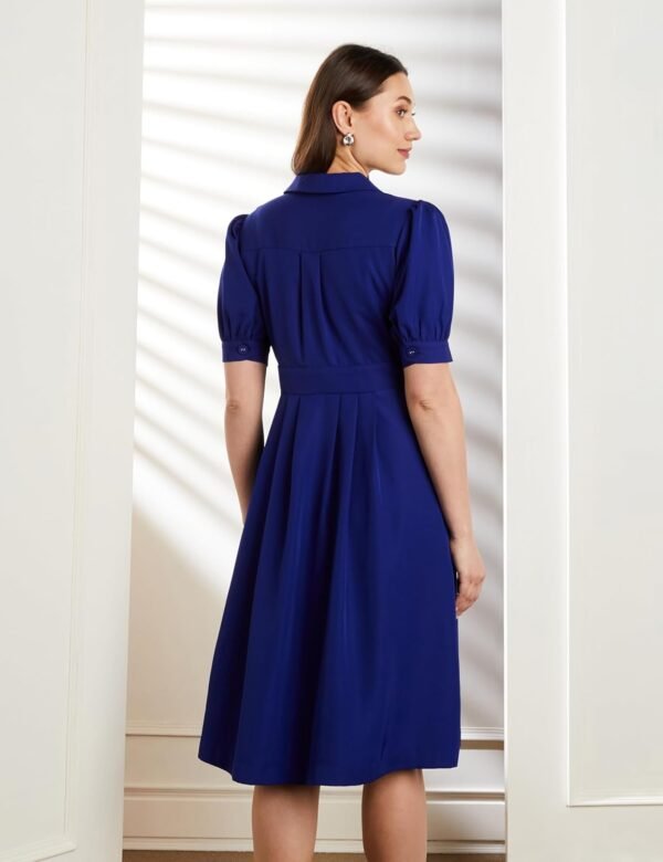Symbol Premium Women's Polyester and Fit & Flare Wrap Dress (Midi Length | Desk-to-Dinner)