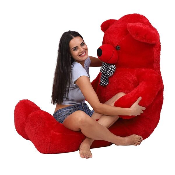 OSJS Toys Soft Stuffed/Fluffy/Spongy Huggable Cute Teddy Bear for Kids and Girls (Red_4 Feet)