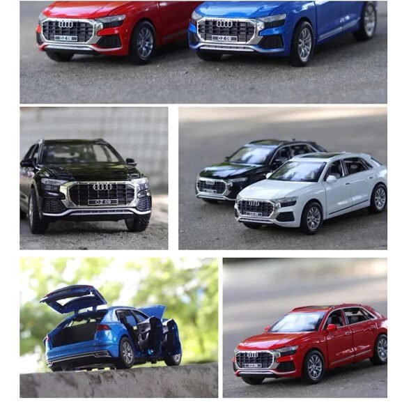 Sky Tech® Audi Q8 SUV CAR Diecast Metal 1:32 Exclusive Zinc Alloy Metal Pull Back Die-cast Car Pullback Toy car with Openable Doors & Light Music Birthday Gifts Boys Toys for Kids【Colors as Per Stock】