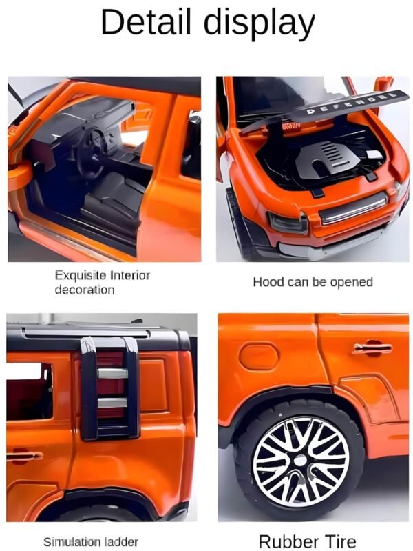 Toyshine Die Cast SUV Model Vehicle Toy Car with Pull Back Function Along with Opening Doors and Back Feature for Kids Boy Girl 3+, Orange