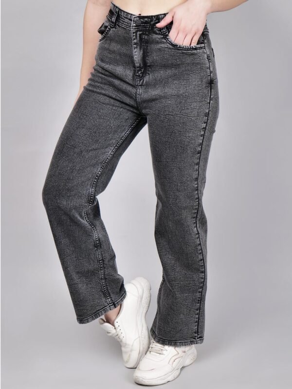 ZXN Clothing Women's Reguler Fit Modern Regular High Rise Strechable Solid Clean Look Jeans- Dark Grey…