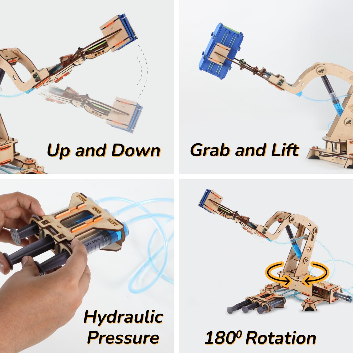 Smartivity Hydraulic Crane, STEM DIY Fun Toy, Educational & Construction Based Activity Game Kit for Kids 6 to 14, Best Birthday Gift for Boys & Girls 6-8-10-12-14 Years Old, Made in India
