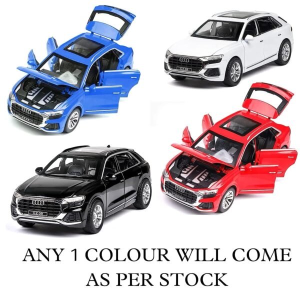 Sky Tech® Audi Q8 SUV CAR Diecast Metal 1:32 Exclusive Zinc Alloy Metal Pull Back Die-cast Car Pullback Toy car with Openable Doors & Light Music Birthday Gifts Boys Toys for Kids【Colors as Per Stock】