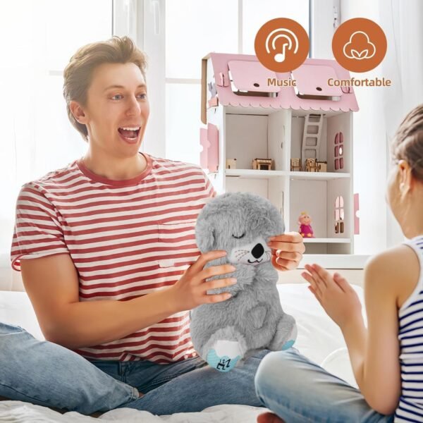 Rangoli Lights Breathing Teddy Bear with Music for Baby Sensory Sleep Lights Rhythmic Soft Toy, Lights and Breathing Motion, Breathing Toy Teddy Bear with Lights | Best Gift for Kids (Brown)
