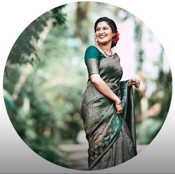 Flosive Women's Present Banarasi Soft Lichi Silk Saree Beautiful Jacquard Rich Pallu Design Work Zari Woven Kanjivaram Silk Style Saree With Soft Lichi Silk Blouse Piece