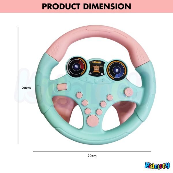 Kidology Musical Toys, Kids Steering Wheel Toy for Backseat with Car Key Pretend Driving Simulated Driving with Light & Music | Interactive Driving Wheel with Music