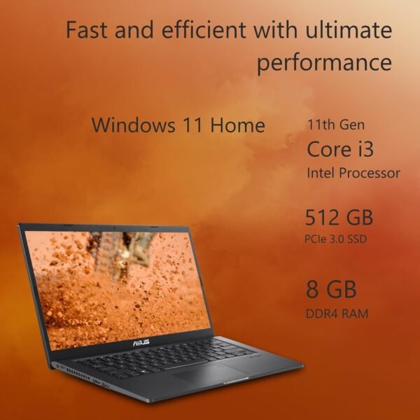 (Refurbished) ASUS Vivobook 14, Intel Core i3-1115G4 11th Gen, 14" (35.56 cms) FHD, Thin and Light Laptop (8GB/512GB SSD/Windows 11/Office 2021/Indie Black/1.60 kg), X1400EA-EK323WS