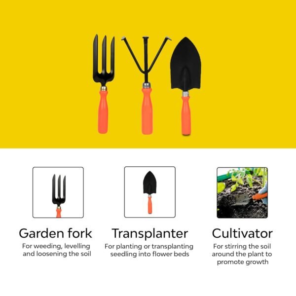 Kraft Seeds by 10CLUB Gardening Tools Kit - 7 Pcs (Cultivator, Fork, Trowels, Weeder, Garden Gloves, Pruner Cutter) | Gardening Tools Set For Home | Indoor and Outdoor Gardening
