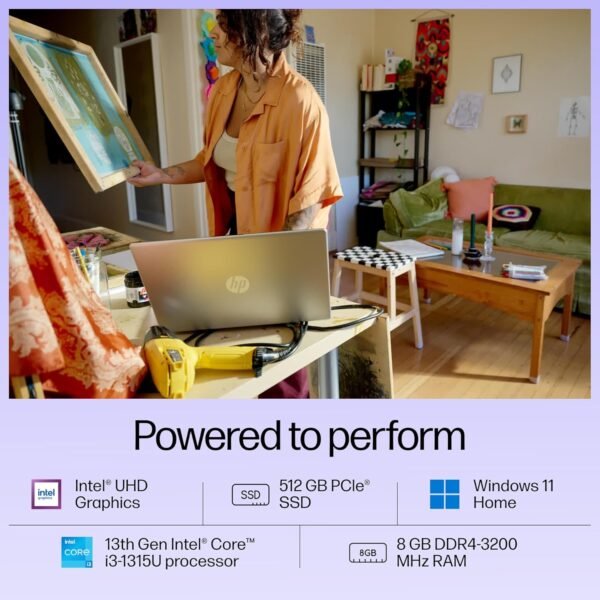 HP 15 Core i3 13th Gen (8GB RAM/512GB SSD/FHD/15.6" (39.6 cm)/Windows 11/MS Office 21/Silver/1.59 kg) fd0006TU Laptop