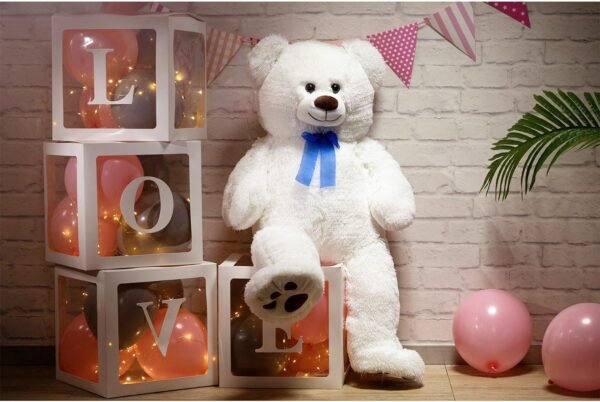 Hug N Feel 4 Feet White Giant Teddy Bear Soft, Plush, and Cuddly Stuffed Animal for Kids, Birthdays, Anniversaries, Valentine's Day, and Special Occasions Large Huggable
