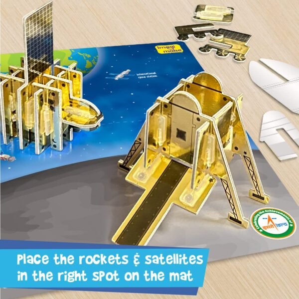 Imagimake Mapology Chandrayaan | Isro Rocket Model & Satellite | Astronaut Toy | Educational Toys For Kids 5+Years | 3D Puzzles | Gifts For 5 Year Old Boy & Girl - Multicolor