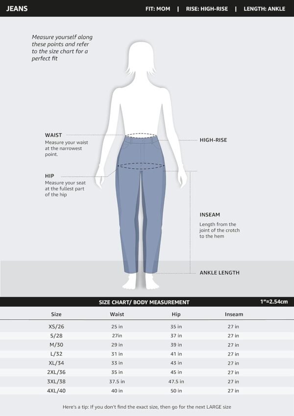 Amazon Brand - Symbol Women's High Rise Ankle Length MOM Fit Jeans