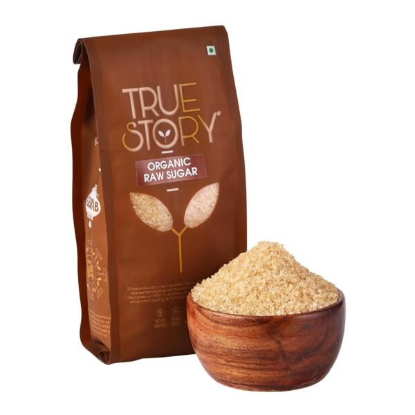 True Story Organic Raw Sugar | 1kg | 100% Natural, Unrefined Chini | Sulphur-Free Desi Khand | 100% Certified Organic Khandsari | Best for Tea and Coffee