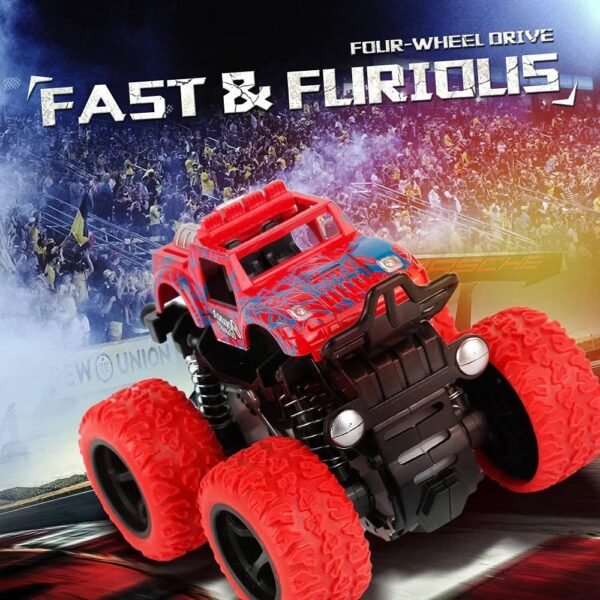 VGRASSP Mini Monster Trucks Friction Powered 360 Degree Stunt Cars for Kids - Push and Go Toddler Toys Inertia Car Toys (Stunt Car Pack of 1)