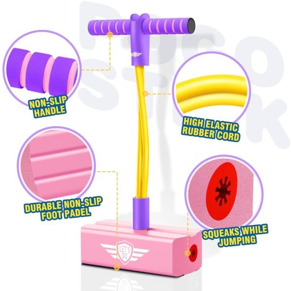 ZOVISU Gifts for 3-12 Year Old Boys Girls, Foam Pogo Jumper for Kids Fun Toys for Kids 5-7 Pogo Stick for Kids Cool Toys for Autistic Fun Sports Games for Kids Christmas 2020 Presents for Girls, Pink