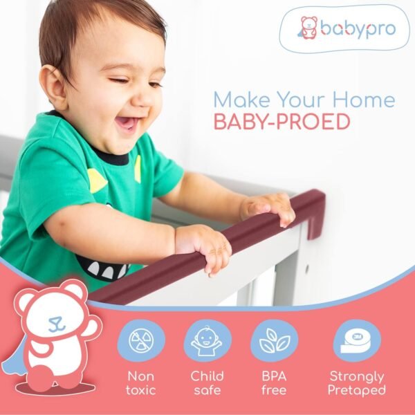 BabyPro BabyProofing Edge Guard (12mm, Pack of 1) with Strong Adhesive Tape by Certified Professional Childproofer, 2 Meter Long for Furniture Corner, Bed, Table Corners, for Child Safety (Brown)