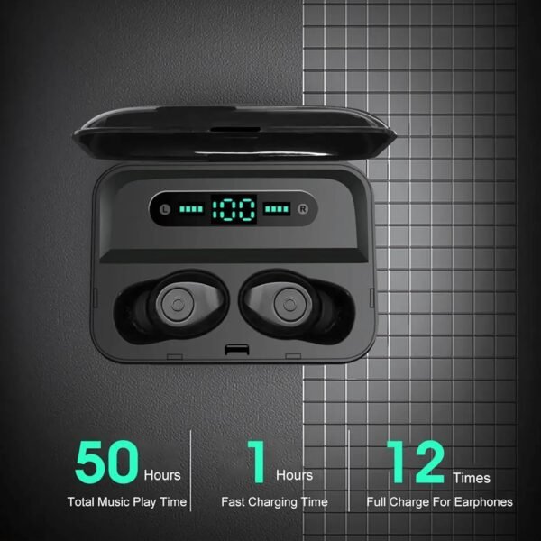 TRIDEO 𝗰𝗼𝗺𝗯𝗼 C737-FW-12 Smart Watch 1.3'' Full Touch Smartwatch with 24x7 Dynamic Heart Rate & F9 Bluetooth 5.0 TWS Earbuds with Digital Stereo Music True Wireless Bluetooth Headset