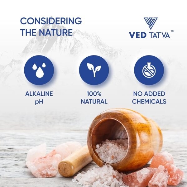 VED TATVA Himalayan Pink Rock Salt Crystals Whole/Granules/Sendha/Sindhav Namak, 450gm Jar/Unrefined & Natural, Used for Cooking, Baking, Sprinkling, Fermenting, Marinating