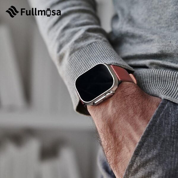 Fullmosa Leather Band Compatible with Apple Watch 49mm 45mm 44mm 42mm 38mm 40mm 41mm Women Men Band Strap for iWatch SE2/SE/Ultra 49mm/8/7/6/5/4/3/2/1,42mm 44mm 45mm 49mm Brown
