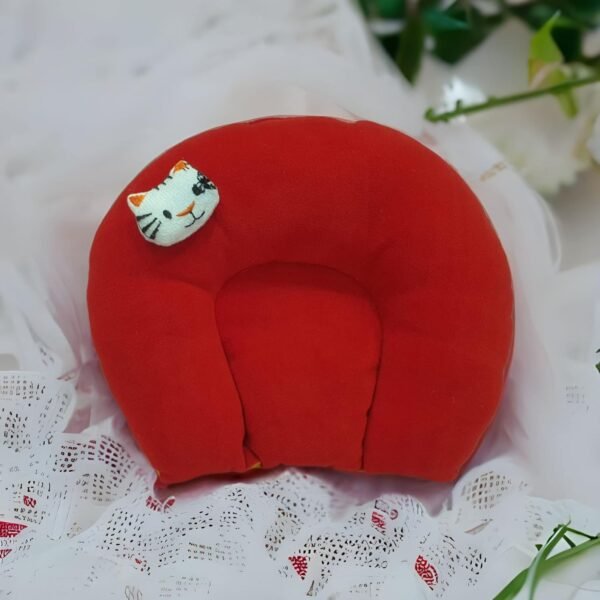 Baby Care Products - Mustard Seeds Head Shaping Baby Pillow | Cotton Mattress Protector Drysheet | Rattle Fruit Feeder with Storage Box | China Bibs (Mustard Seed Pillow Red for 0-9 Months)