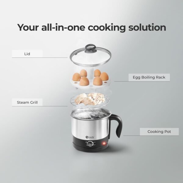 PROLIFE Maestro with Egg Rack + SS Rack 600 W Multi Cooker Electric Kettle (1.5 L, Silver)