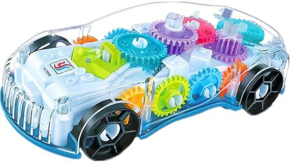Storio 3D Baby Car Toy with 360 Degree Rotation, Gear Simulation Mechanical Car with Sound Music & Light Toys for Kids Boys & Girls, Multicolor