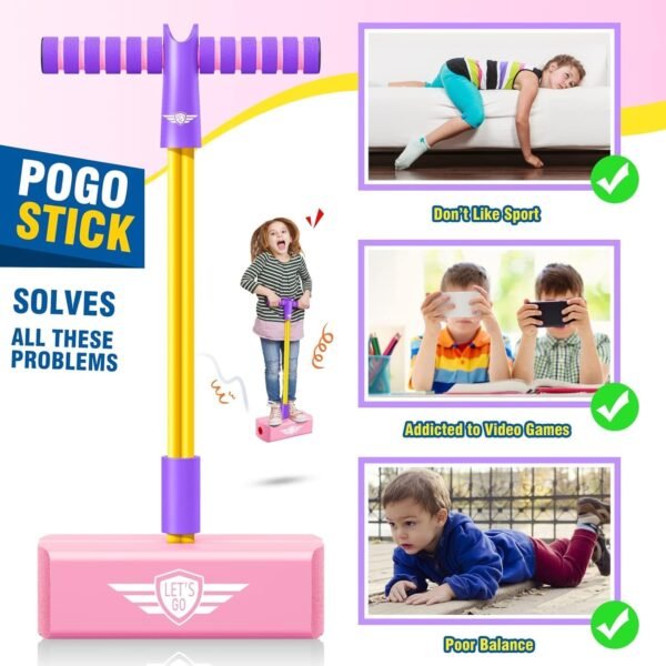 BHALU'S Jumping Promotes Growing Taller - Pogo Stick Foam Jumper for Kids | Toys for 3-12 Year Old Boys & Girls | Outdoor & Indoor Fun Activity | Durable & Safe | Ideal Christmas Gifts