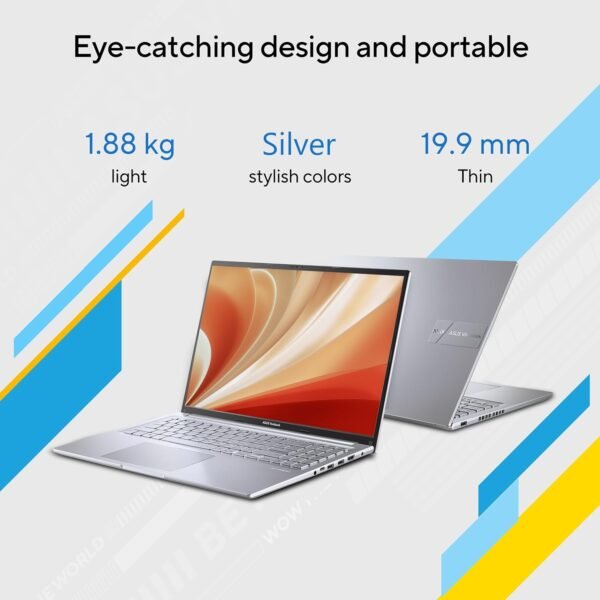 (Refurbished) ASUS Vivobook 16 (2023), Intel Core i5-13500H 13th Gen, 16" (40.64 cm) FHD+, Thin & Light Laptop (8GB/512GB SSD/Intel Iris Xᵉ/Win 11/Office 2021/Backlit KB/Fingerprint/Siver/1.88 kg), X1605VA-MB526WS