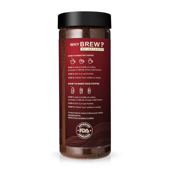 Bevzilla 200 Gram 100% Arabica Instant Classic Strong Coffee Powder | Make 100 Cups | Strong Coffee| Classic Coffee| Espresso, Latte & Cappucino| Hot & Cold Coffee | Unbreakable Jar