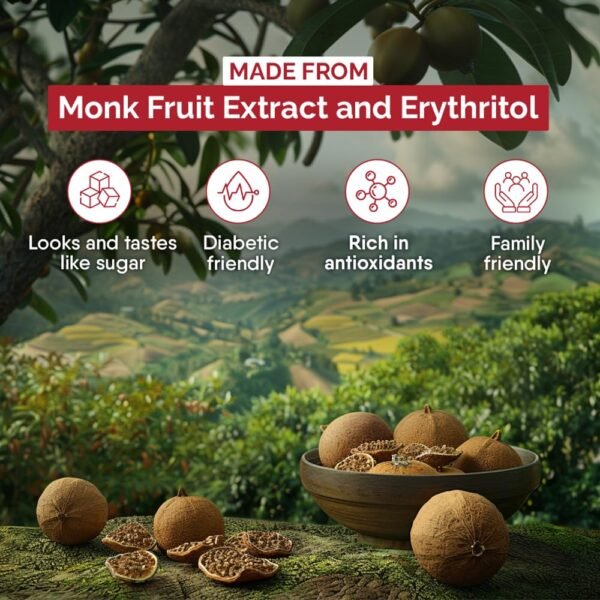 TruNativ Everyday Sweet | Zero Calories | Natural Sweetener|1:1 Sugar Replacer | Zero Carb - Diabetic Friendly - Keto Friendly | Monk Fruit Extract | Cook Bake Blend - No Aftertaste | 400g