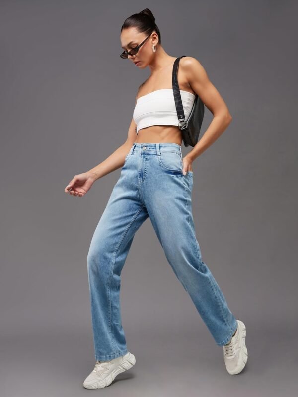 Miss Chase Women's Wide Leg High Rise Regular Length Stretchable Denim Jeans