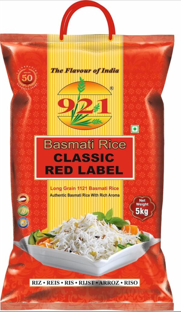 921 Classic Red Label Extra Long Grain Biryani Rice, 5 Kg