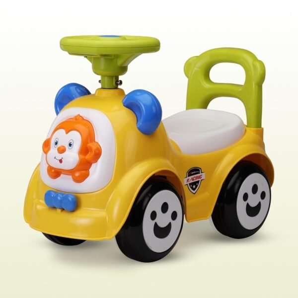 LuvLap Sunny Ride on & Car for Kids with Music & Horn Steering, Push Car for Baby with Backrest, Safety Guard, Under Seat Storage & Big Wheels, Ride on for Kids 1 to 3 Years Upto 25 Kgs (Yellow)