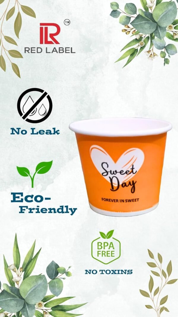 Red Label Earth-Friendly 150Ml Paper Cups - Pack of 3 (264 Pcs) - Ideal for Coffee, Tea, and Cold Beverages - Biodegradable and Compostable