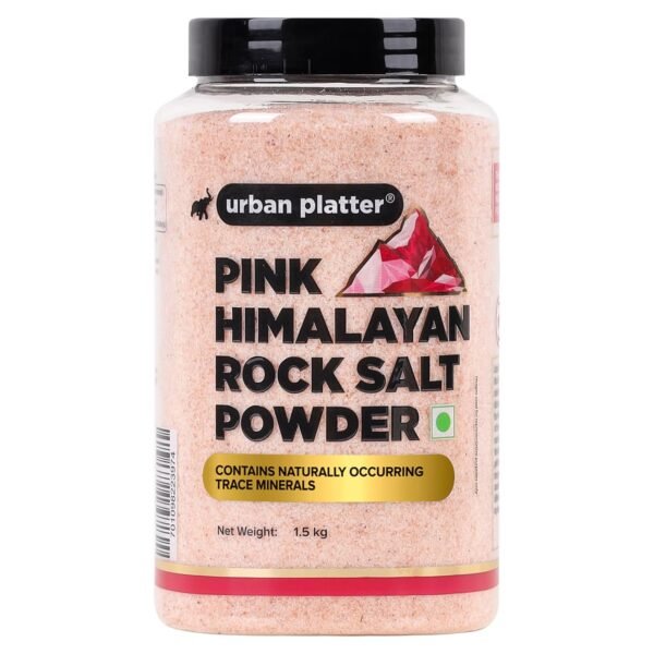Urban Platter Pink Himalayan Rock Salt Powder, 1.5kg (Unrefined | Additive Free | 100% Pink Rock Salt | Sendha Salt | PET Jar)