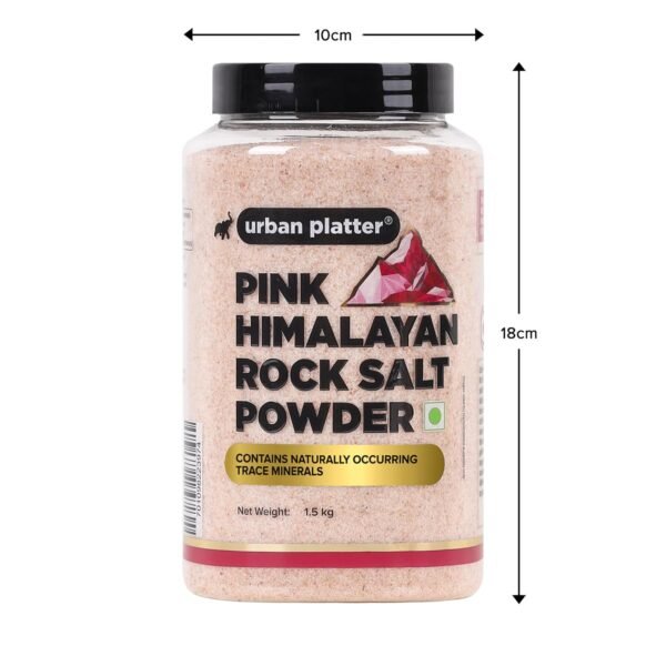 Urban Platter Pink Himalayan Rock Salt Powder, 1.5kg (Unrefined | Additive Free | 100% Pink Rock Salt | Sendha Salt | PET Jar)
