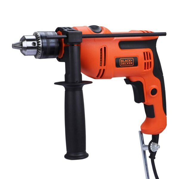 BLACK+DECKER BED550-IN 550 W, 13mm Corded Variable Speed Ergonomic Reversible Hammer Drill with Lock On Button For Home & DIY Use for Masonry, Steel & Wood, 1 Year Warranty, ORANGE & BLACK