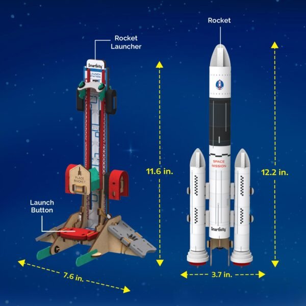 Smartivity Rocket Launcher Kit for Kids 6-14 Years Old | Build Your Own Rocket and Launcher | Birthday Gifts for Boys & Girls | DIY STEM Science Toy for Kids 6,7,8,9,10,11,12,13,14 Years